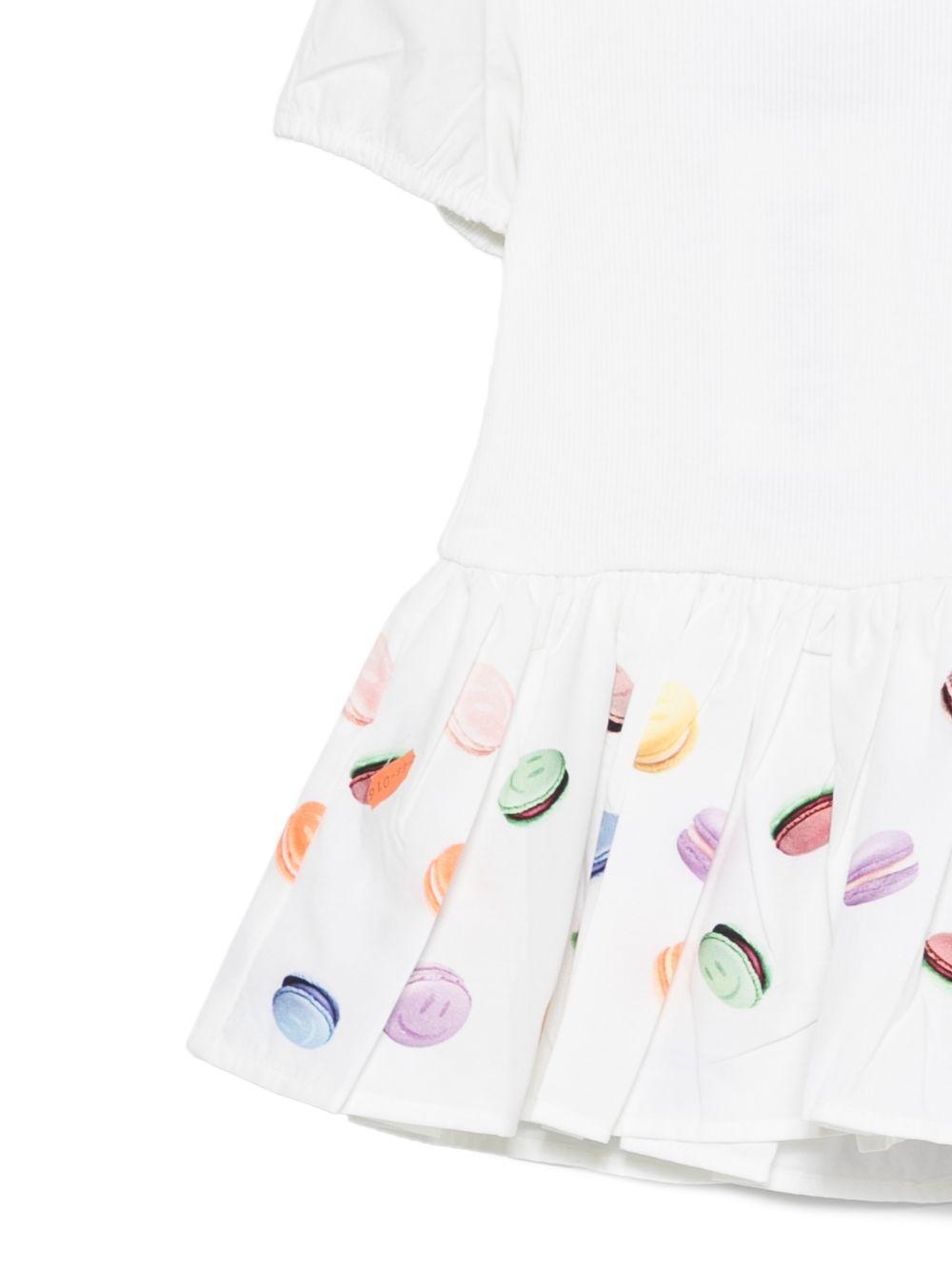 Abito Caitlin per neonata Molo bianco con stampa di macaron 4S26E109 9834 MOLO 