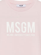 T-shirt per bambini MSGM Kids rosa con logo sul davanti S6MSJUTH051 MS076 MSGM KIDS 