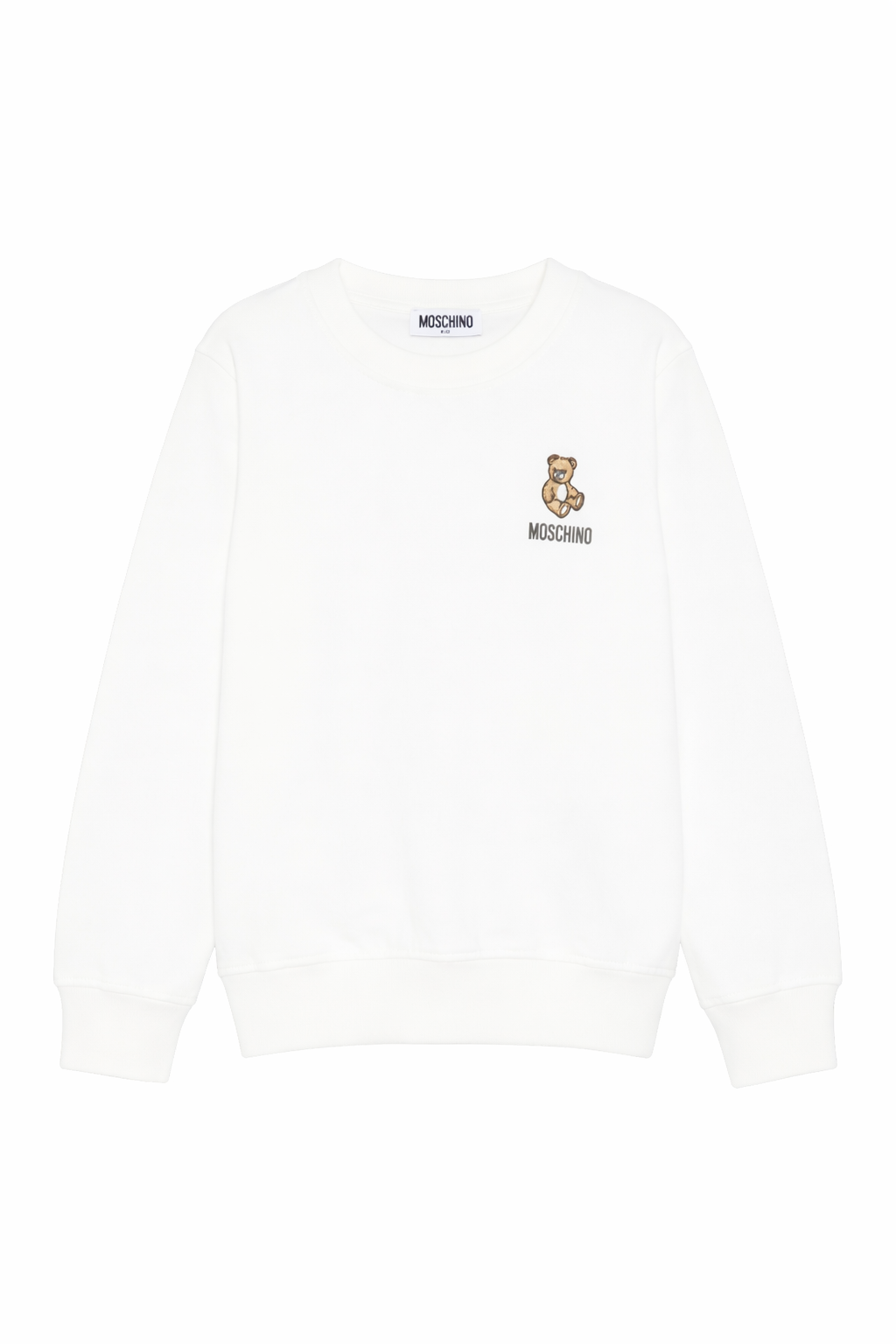 Felpa per bambini Moschino Kids bianco con ricamo Teddy Bear HUF09XLCA19 10063 MOSCHINO KIDS 