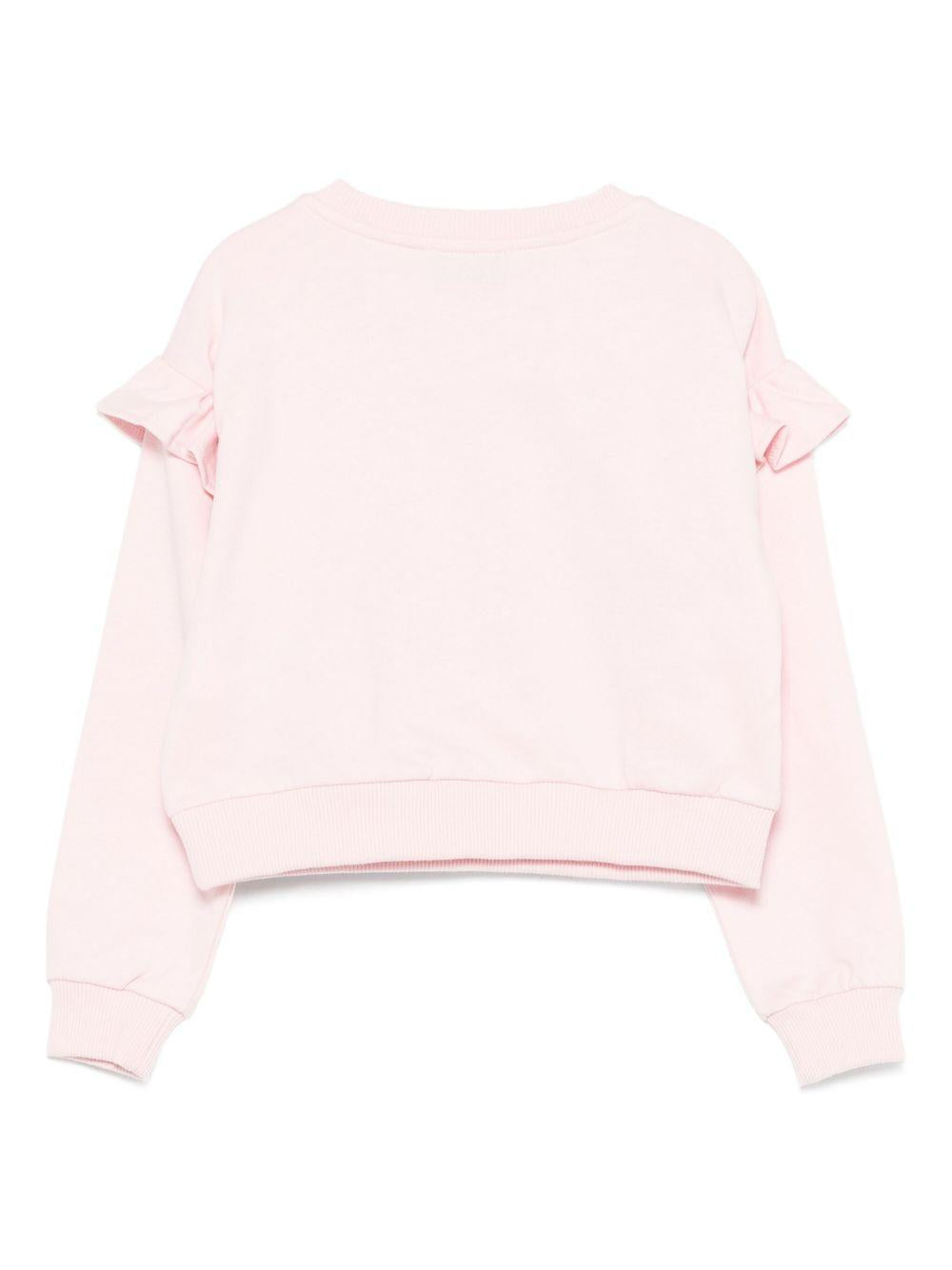 Felpa per bambina Moschino Kids rosa con ruches HDF06DLCA60 50209 MOSCHINO KIDS 