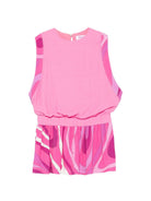 Abito per bambina Emilio Pucci Junior rosa con stampa grafica PY1C12 K0278 50V EMILIO PUCCI KIDS 