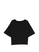 T-shirt per bambina Moschino Kids nera con stampa Teddy Bear sul davanti HDM075LAA02 60100 MOSCHINO KIDS 