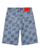 Shorts per bambino Hugo Kids denim con stampa logo all-over G00996 Z25 Hugo KIDS 