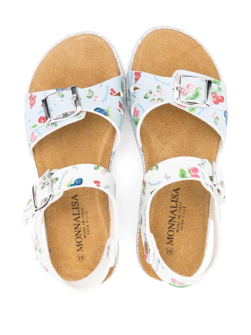 Sandali per bambina Monnalisa azzurro con stampa frutta all-over 8CE013 5720 9952 MONNALISA 