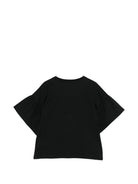 T-shirt per bambina Moschino Kids nera con dettaglio Teddy Bear HDM077LAA23 60100 MOSCHINO KIDS 