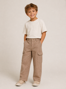 Pantaloni per bambino Eleventy Kids marrone con patch con logo EZ6H90 I0233 877 ELEVENTY KIDS 