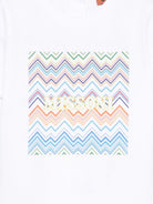 T-shirt per neonato Missoni Kids bianca con motivo a zig-zag MY8541 Z3672 100MC MISSONI KIDS 