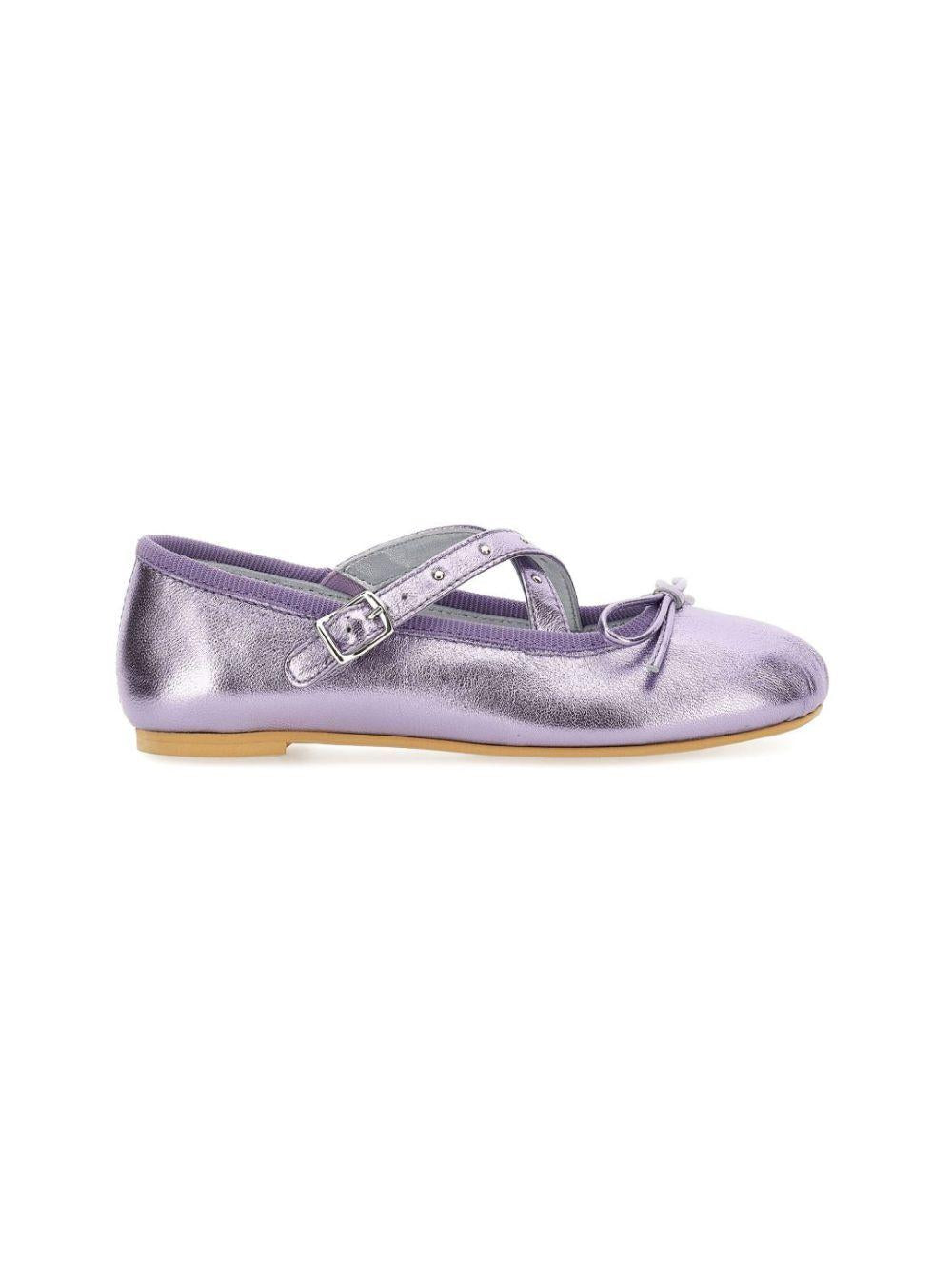 Ballerine per bambina Monnalisa Kids viola con dettaglio fiocco 87H003 8785 0063 MONNALISA KIDS 