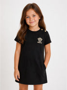 Abito per bambina Versace Kids nero con motivo Medusa 10253011A18321 2B130 VERSACE KIDS 