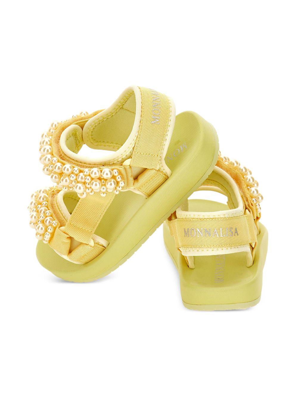 Sandali per bambina Monnalisa gialli con applicazioni a perline 8CG012 7700 0014 MONNALISA KIDS 