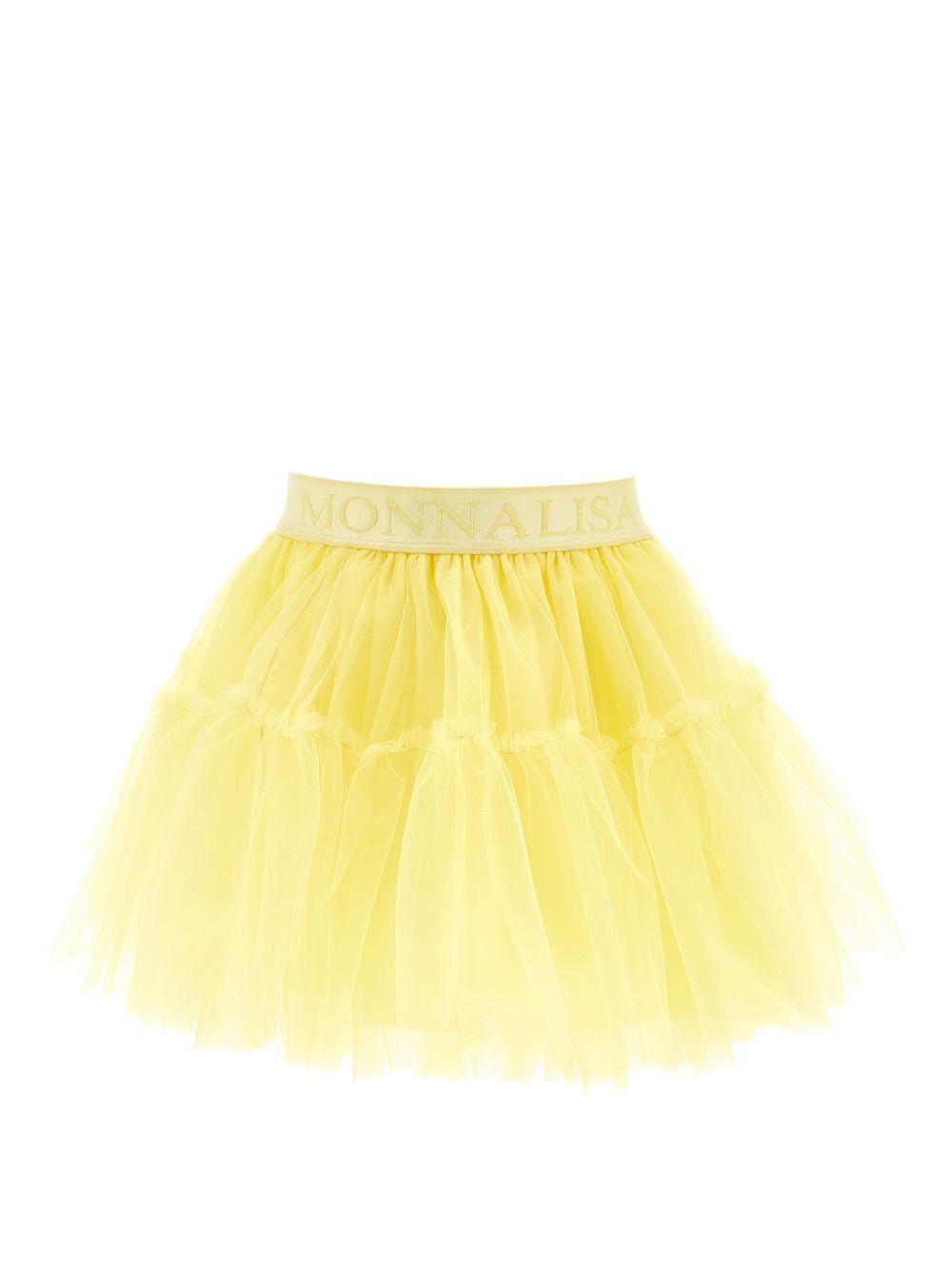 Gonna per bambina Monnalisa gialla con design a strati 17GGON T9945 0014 MONNALISA KIDS 