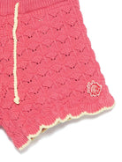 Shorts per bambina Scotch & Soda Kids fucsia in maglia con orlo a smerlo 179304 650 SCOTCH&SODA 