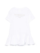 Abito per neonata Givenchy Kids bianco con logo sul davanti H31179 10P GIVENCHY KIDS 