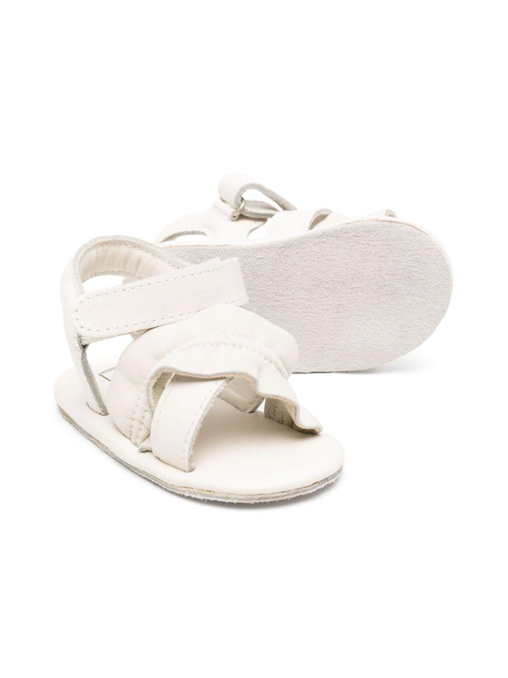 Sandali per neonata Donsje Miene bianco con chiusura frontale a strappo 1039000 LE060 DONSJE 