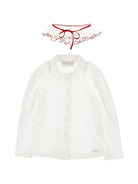 Camicia per bambina Monnalisa Kids bianca con colletto con ruches 17H300 8201 0143 MONNALISA KIDS 
