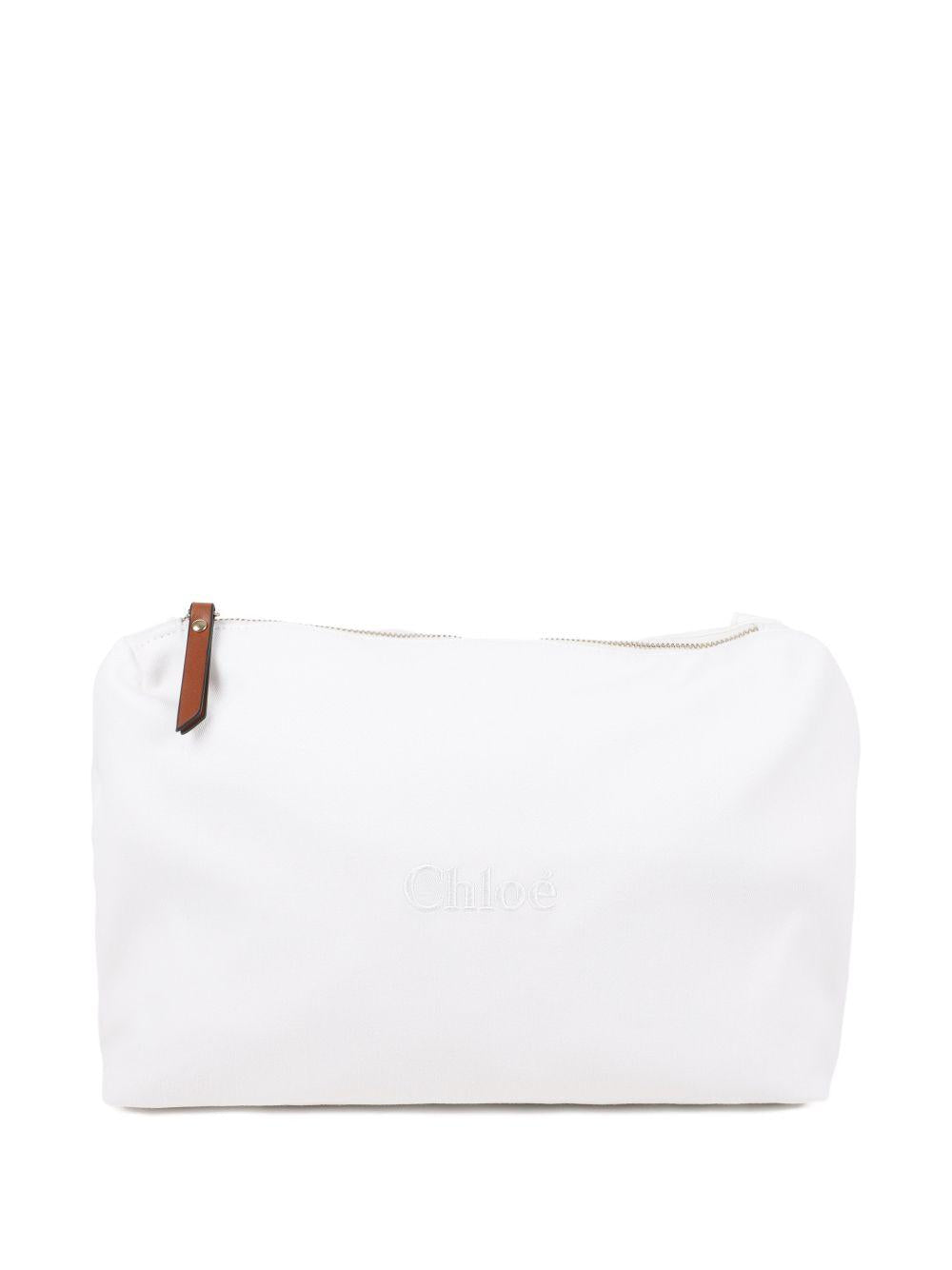 Borsa fasciatoio per neonati Chloé Kids beige con stampa logo C20941 117 CHLOE' KIDS 