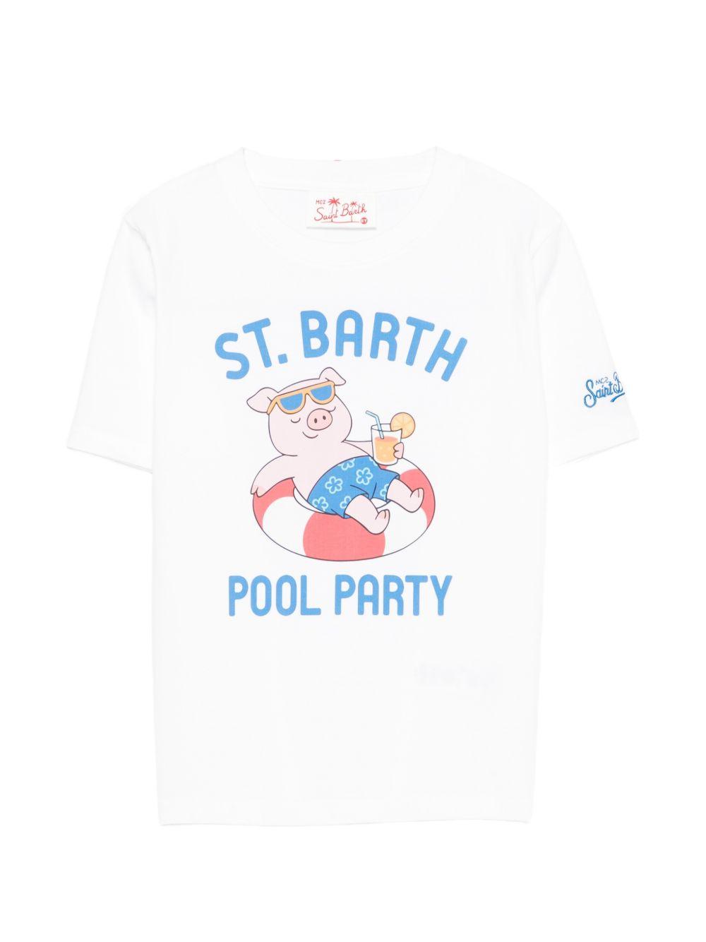 T-shirt per bambino MC2 Saint barth Kids bianca con stampa maialino DNV0001 01962L MC2 ST. BARTH KIDS 