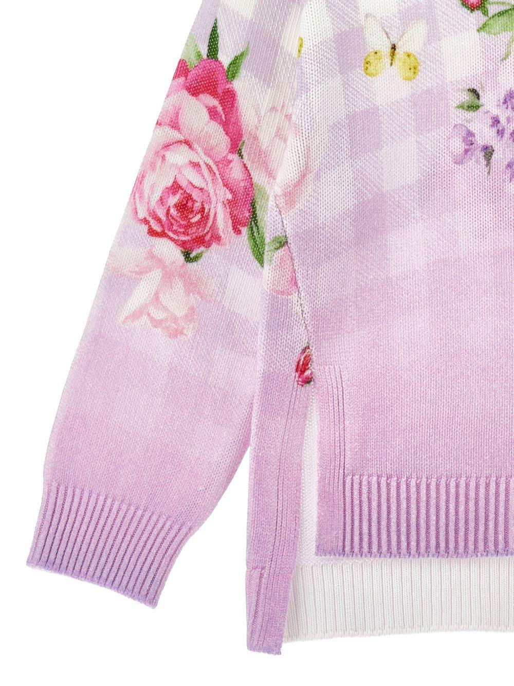 Maglione per bambina Monnalisa rosa a quadretti 19G601 7035 0065 MONNALISA KIDS 
