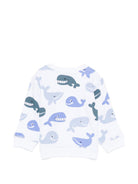 Felpa per neonato Stella McCartney Kids bianca con stampa balene all-over TY4550 Z3567 100MC STELLA McCARTNEY KIDS 