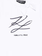 T-shirt per bambina Karl Lagerfeld Kids bianco con fiocco Z31165 10P KARL LAGERFELD KIDS 