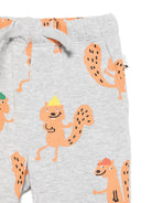 Pantaloni per neonato Stella McCartney Kids grigio con coulisse e stampa scoiattolo TX6570 Z3199 807MC STELLA McCARTNEY KIDS 