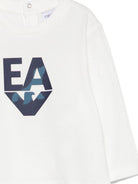 T-shirt per neonato Emporio Armani Kids bianca con logo sul davanti EB000827 AF14503 U0003 EMPORIO ARMANI KIDS 