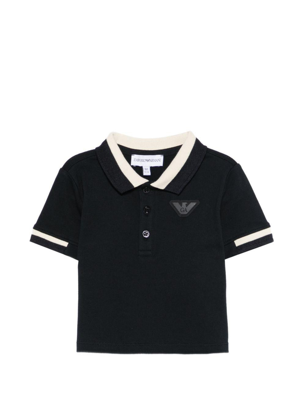 T-shirt per neonato Emporio Armani Kids blu con logo aquila sul davanti EB001322 AF16641 UB118 EMPORIO ARMANI KIDS 