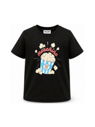 T-shirt per bambini Moschino Kids nera con stampa grafica HRM05WLAA10 60100 MOSCHINO KIDS 