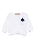 Cardigan per neonata La Stupenderia bianco in cotone con tasca applicata sul petto SCCR71800 C07 LA STUPENDERIA KIDS 