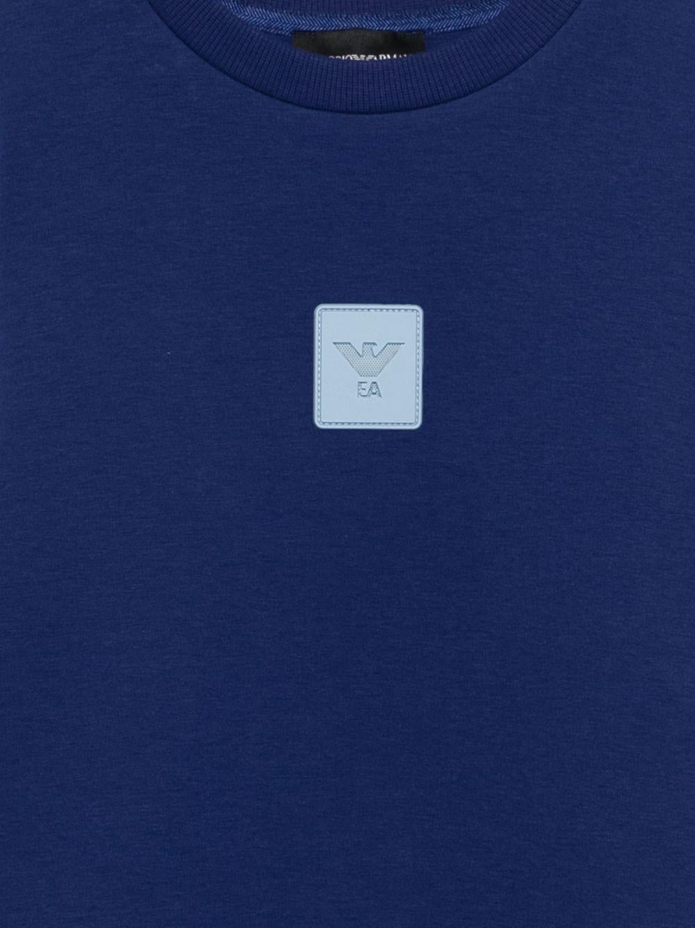 Felpa per bambino Emporio Armani Kids blu con logo sul davanti EB001315 AF10126 UB105 EMPORIO ARMANI KIDS 