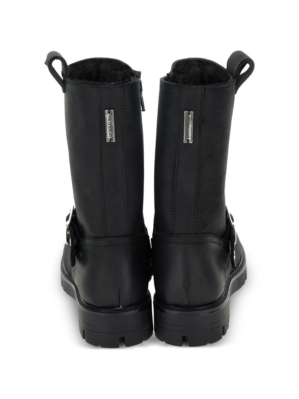 Stivaletto in perlle per bambina Monnalisa Kids nero con fibbia 8CH016 8790 0050 MONNALISA KIDS 