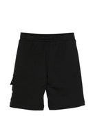 Shorts per bambino Moschino Kids neri con vita elasticizzata HUQ02OLCA86 60100 MOSCHINO KIDS 