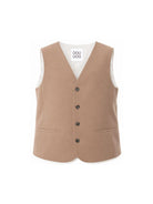 Gilet per bambino Douuod Kids beige con bottoni frontali DY2P82 I0292 334 DOUUOD KIDS 