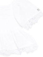 Camicia per bambina Ermanno Scervino Junior bianca con dettagli in pizzo Z1G301 7942 0099 ERMANNO SCERVINO KIDS 