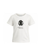 T-shirt per bambino Roberto Cavalli Kids bianca con stampa logo sul davanti CBP26132TS WHITE ROBERTO CAVALLI KIDS 