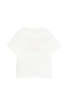 T-shirt per bambina Fendi Kids bianca con logo ricamato JUI204 7AJ F0TU9 FENDI KIDS 