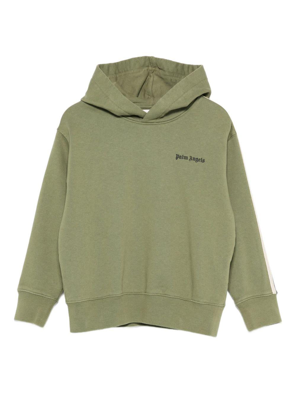 Felpa per bambino Palm Angels Kids verde con dettaglio logo PBBB012F25FLE008 5610 PALM ANGELS KIDS 