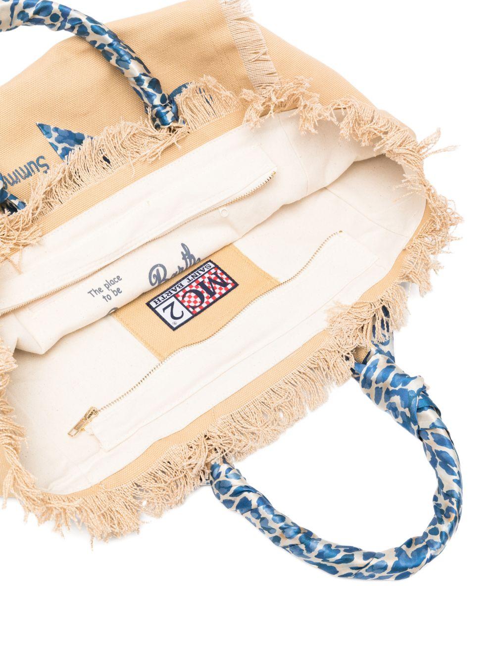 Borsa Vanity MC2 Saint Barth beige con manici avvolti da foulard VANI045 09245L MC2 ST. BARTH KIDS 