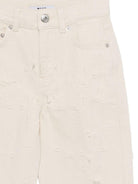 Jeans per bambino MSGM Kids beige con design a cinque tasche S6MSJBDP149 013 MSGM KIDS 