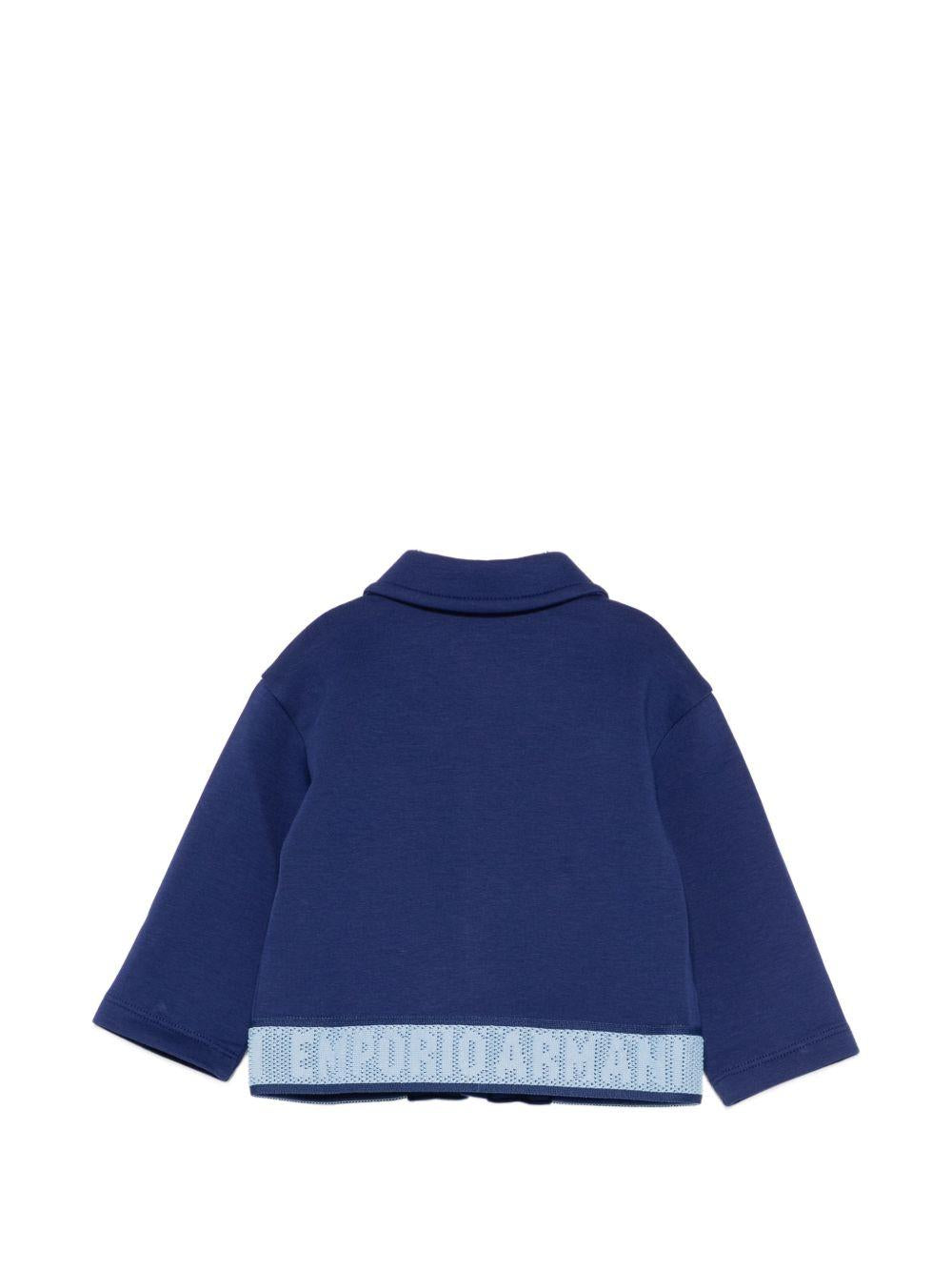 Felpa per neonato Emporio Armani Kids blu con colletto EB001096 AF10126 UB105 EMPORIO ARMANI KIDS 