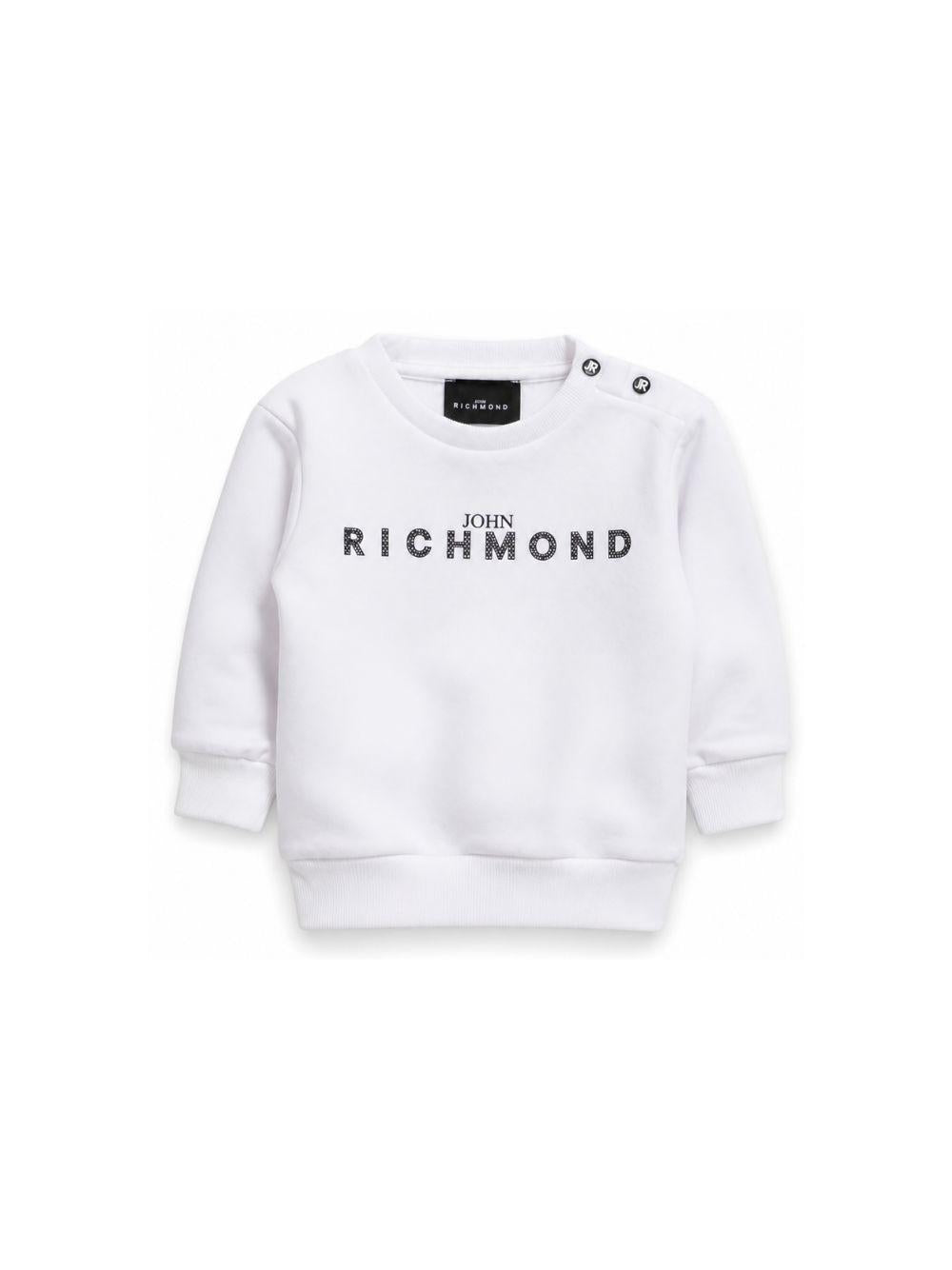 Felpa per neonati John Richmond Junior bianca con dettaglio logo RIP26036FE WHITE JOHN RICHMOND KIDS 