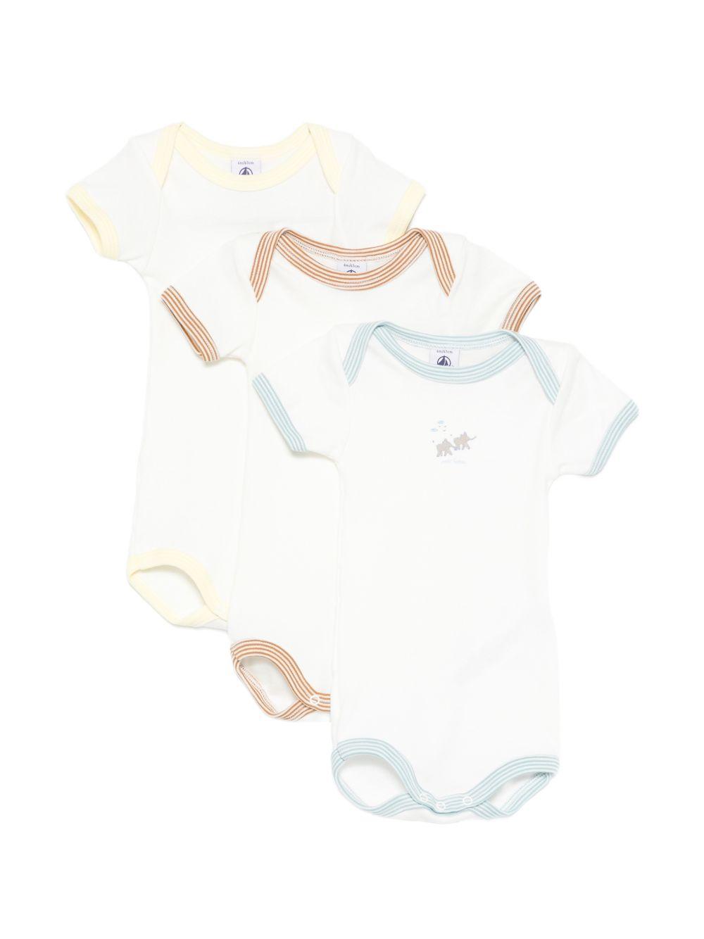 Set 3 pezzi per neonato Petit Bateau bianche a maniche corte A0FOV 00 PETIT BATEAU KIDS 