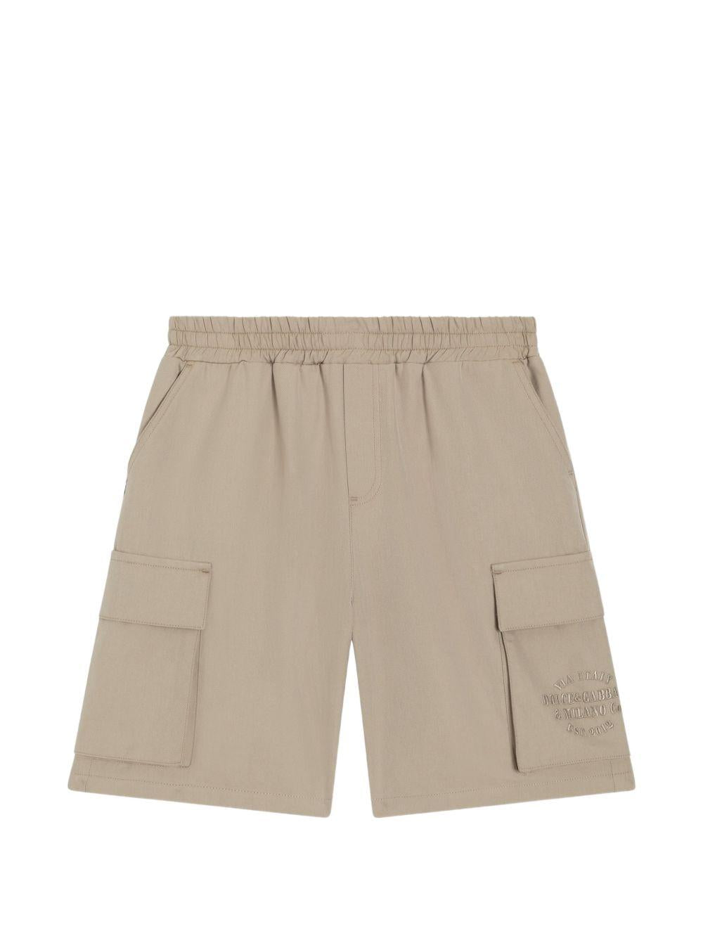 Bermuda per bambino Dolce & Gabbana Kids beige con tasche applicate L44Q01 FU63D M0724 DOLCE & GABBANA KIDS 
