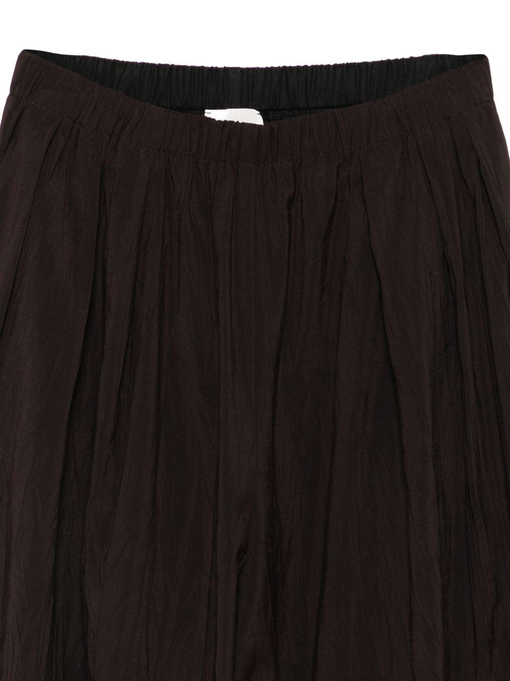 Pantaloni palazzo arricciati Alysi marrone cioccolato a gamba larga 116158 P607 CHOCO ALYSI 
