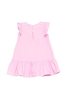 Abito per neonata Moschino Kids rosa con maniche con ruches MDV0D6LLA10 51473 MOSCHINO KIDS 