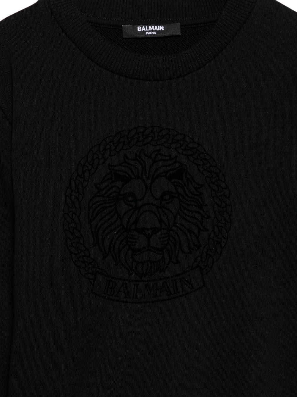 Felpa per bambino Balmain Kids nero con testa di leone BX4R30 Z3183 930NE BALMAIN KIDS 