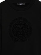 Felpa per bambino Balmain Kids nero con testa di leone BX4R30 Z3183 930NE BALMAIN KIDS 