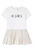 Abito per neonata Michael Kors Kids bianco con gonna plissettata R30553 Z99 MICHAEL KORS KIDS 