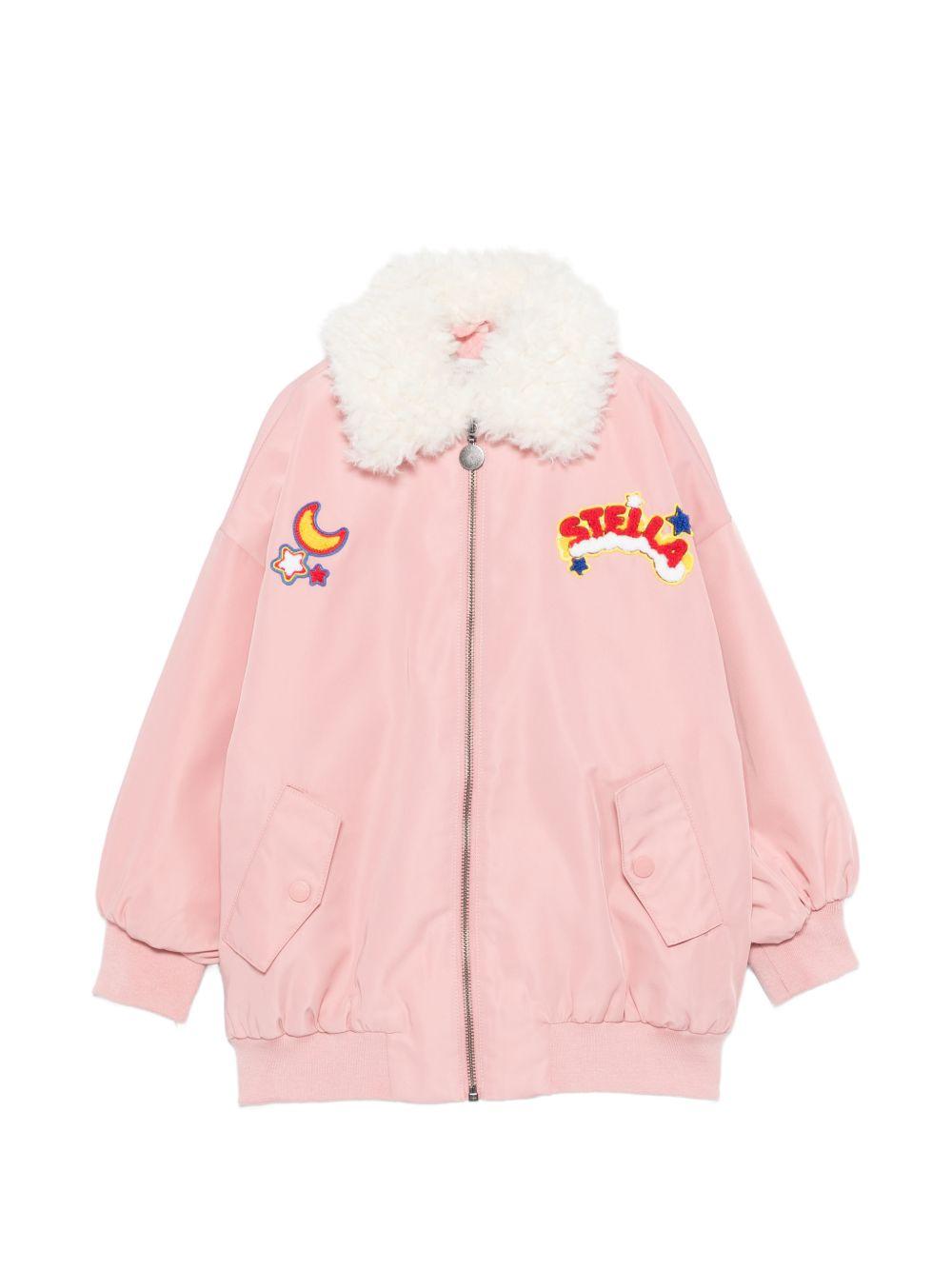 Giubbino per bambina Stella McCartney Kids rosa con colletto in shearling TZ2A57 Z2327 507 STELLA McCARTNEY KIDS 