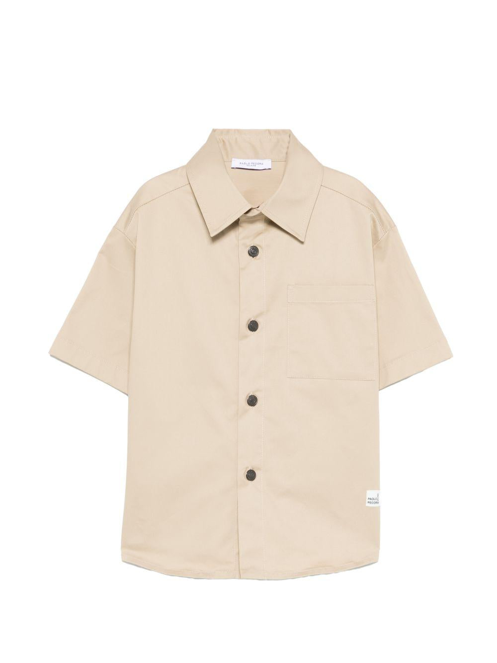 Camicia per bambino Paolo Pecora Kids beige con colletto classico PP4309 BEIGE PAOLO PECORA KIDS 